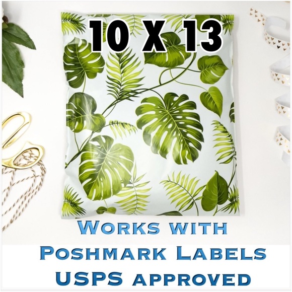 50 10X13 Leaves Poly Mailers PRICE IS FIRM WEEKEND SALE - Picture 3 of 8